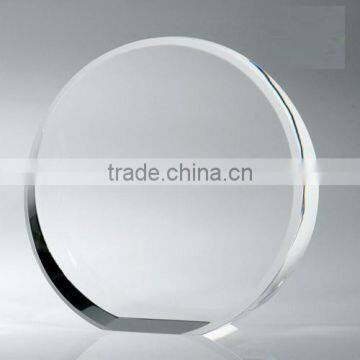 Wholesale custom design clear blank round shape crystal awards plaque