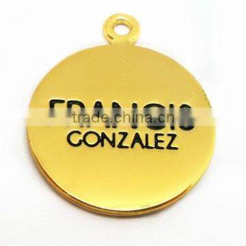 Gold metal tags for jewerly, custom small logo pendant