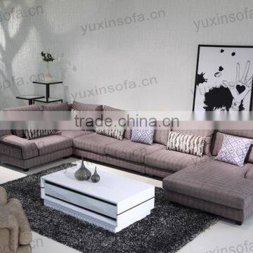 Large Size U shape Fabric Sofa, Modern Nice Design Home Furniture Sectional Sofa