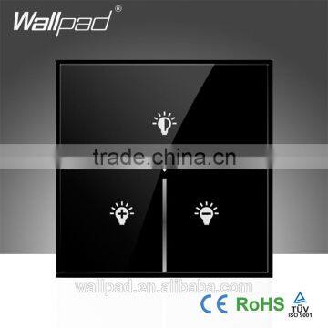 Hot Sales Wallpad White Glass LED 110~250V Wireless 3 Gang Wifi Electrical Power Remote Control Speed Rotary Fan Wall Switch Quality Choice photo-3