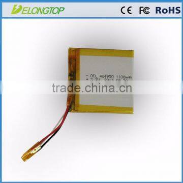 Rechargeable Polymer Li-ion Battery 3.7v 1100mAh 404950