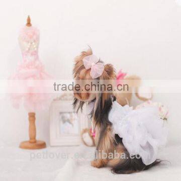 Dog Clothes Dog Wedding Dress With Pearl photo-4