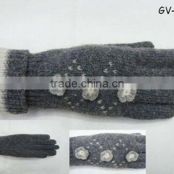 2014 Fashion acrylic winter flower long glove