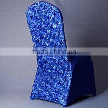 Blue cheap wedding spandex chair covers wholesale good quality ruffled chair cover