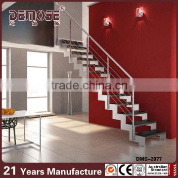 Indoor Modern Steel Stairs ,Stair Wood Handrail Design