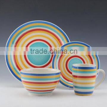 16pc stoneware hand painted dinnerset coffee mug