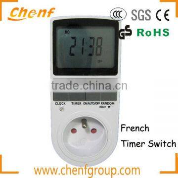 CE Approval 230V Electrical Timer Switch with French Plug