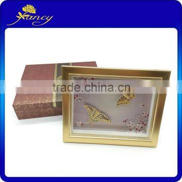 gold foil handmade craft butterfly & flower frame for lover