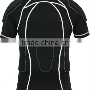 Back View of Padded Compression Shirts for Rugby Football Wear American Football Sports