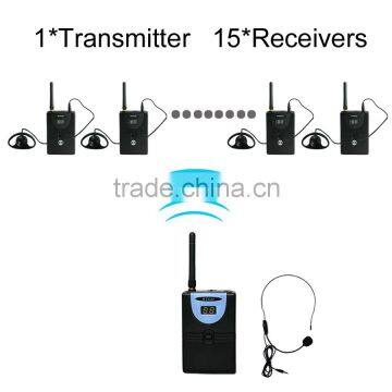 Professional Wireless Tour Guide System (1 transmitter and 15 receivers)