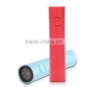 China wholesale bulk portable power bank 2000mah 2200mah 2600mah with led flashlight