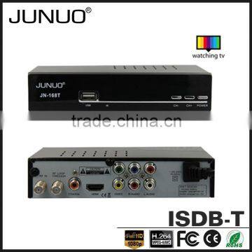 JUNUO shenzhen manufacture OEM quality FTA HD mpeg4 digital terrestrial tv decoder set top box isdb-t Peru