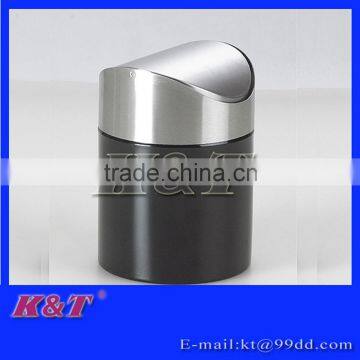 high quality black color mini size stainless steel trash can