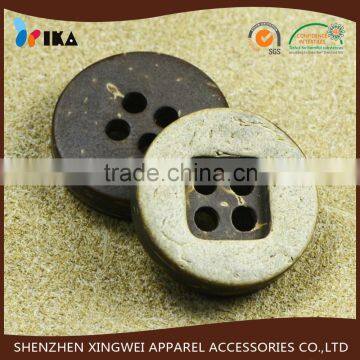 round flatback 4 holes nature corozo button