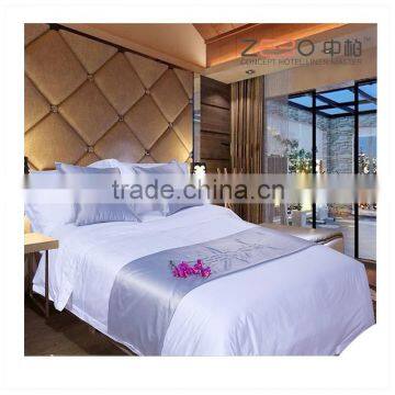 Soft High Quality 100%Cotton White Hotel Bedding Set Guangzhou Supplier