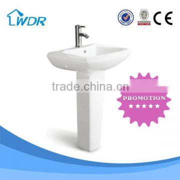 rectangle vitreous enamel with column stand ceramic washing sink basin