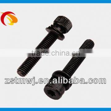 Torx pan head full thread black zinc plated combination screws