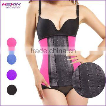 4 Steel Bone Hooks Eyes Latex Waist Training Reducing Corset