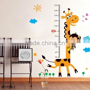 Giraffe Monkey Tree Kids Height Measuring Wall Stickers Boy Girl Growth Chart