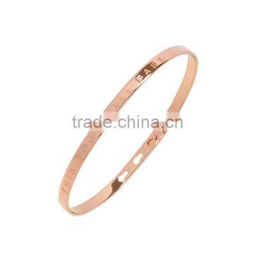 Memories Bangles With Customize Design Word 'THIS TOO SHALL PASS' With 4mm/7mm Width photo-2