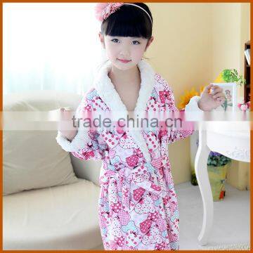 China Factory Warm Printing Printed Fleece Bathrobe