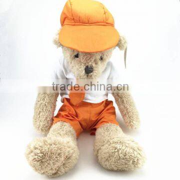 The Teddy Bear Wearing orange hat and T-shirt