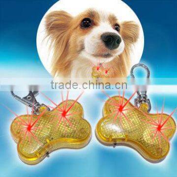 bone shaped led pet tag with blinking light