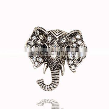 Wholesale European and American Vintage Elephant Rhinestone Bronze Brooch photo-2
