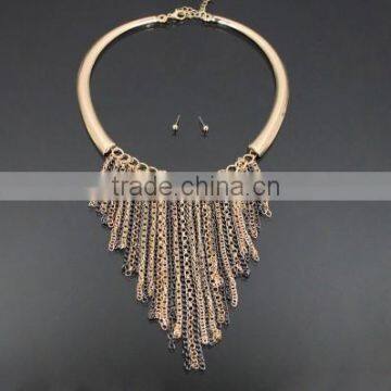 Chain Fringe Fashion Choker Necklace Set