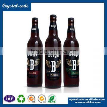 Superior blank white printed custom beer bottle label