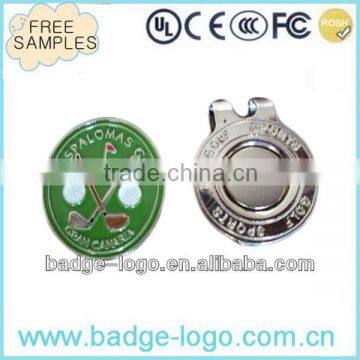 customised magnetic ball marker hat clip for golf