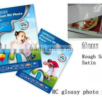 100% Factory Supply, RC photo paper-- Glossy, Wove, Satin& Rough satin with OEM service available