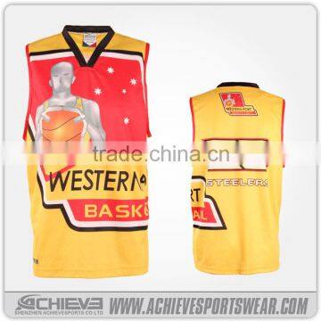 100% full sublimation professional basketball jersey with high quality