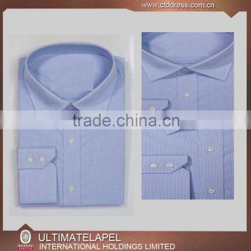 Tailored striped mens blue dress casual shirt