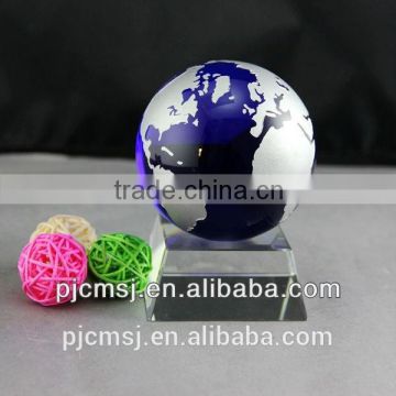 Beautiful blue earth crystal ball