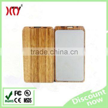 Natural walnut peach wooden power bank 8000mah,CE,FCC,RoHs,MSDS certificated power bank for universal moblie phone