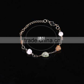 Trendy Natural Irregular Stone Chain Lobster Closure Extender Bracelet For Unisex