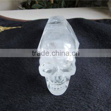 facyory direct , natural clear Rock crystal carving skull