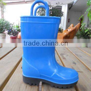 Multicolor transparent kids PVC rain boots with handle