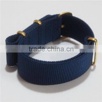 Gold Hardware Navy Blue Ballistic Nylon Watch Strap 24mm photo-3
