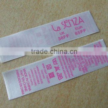 satin ribbon printed care labels