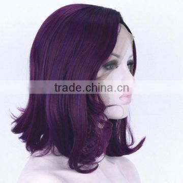 Heat Resistant Fiber Medium Length Naturally Curly Purple mixed N524