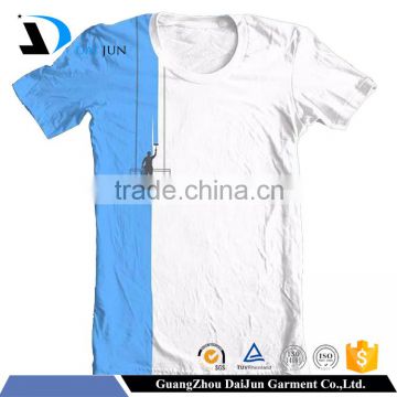 Daujun OEM white and blue cotton 3 D effect $ 1 dollar t shirt