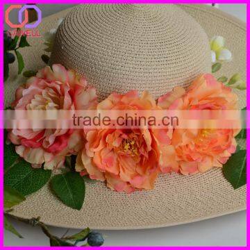 silk peony head flowers wholesale for hat decoration