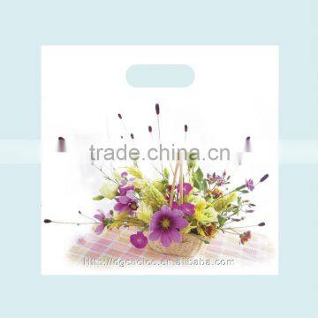 Plastic Bag Retailers General Merchandise Die Cut Bag With Reinforced Handle