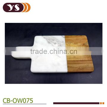 Acacia and Marble Cutting Board with Handle