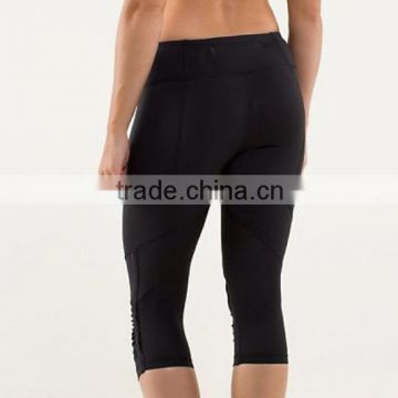 Active Wear Workout Crop Lace Capris Pants