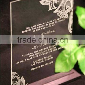 Acrylic Floral Design Invitation clear acrylic wedding invitation