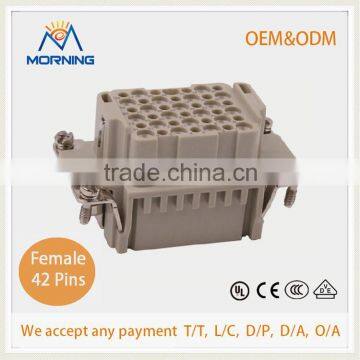 HDD-042-MC, Copper Alloy Material Industrial 42 Pins Current 10A Ip65 Waterproof Heavy Duty Connector,Male Crimp Terminal photo-2