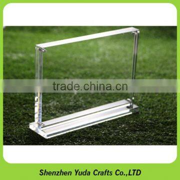 printed clear restaurant table number stand crystal like acrylic sign holder with base